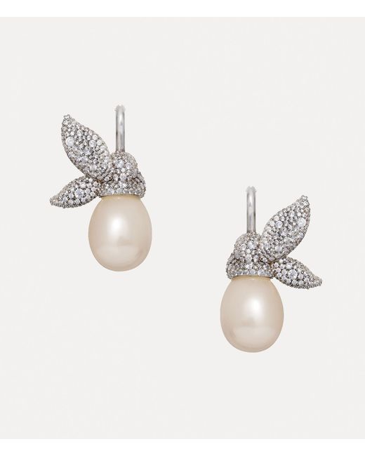 Vivienne Westwood Metallic Gladys Earrings Andreas Kronthaler For Cubic Zirconia / Pearls