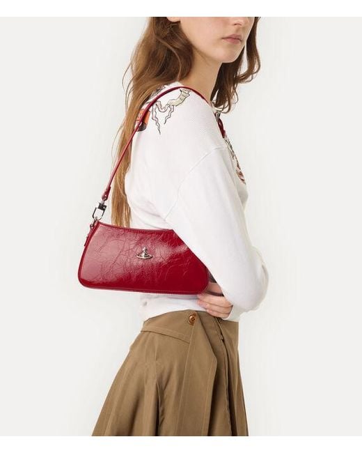 Vivienne Westwood Red Tasha Shoulder Phone Bag Naplak Leather