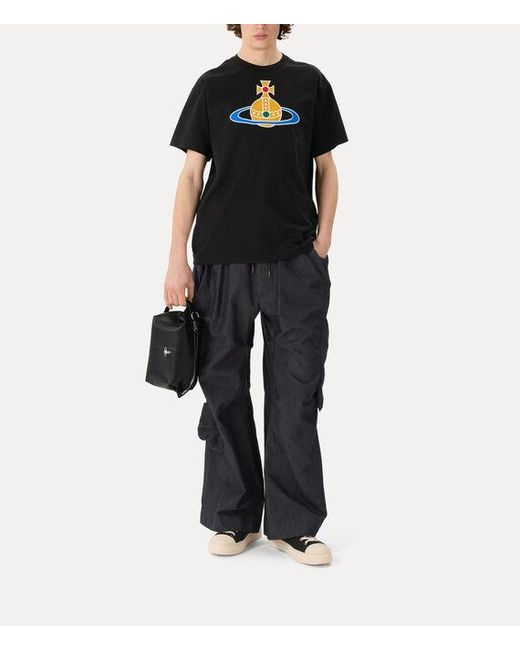 Vivienne Westwood Black Oversized Orb Classic T-Shirt Cotton