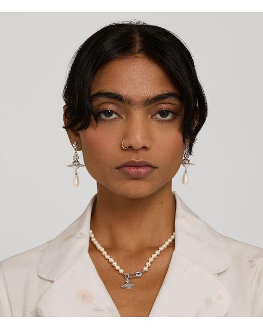 Vivienne Westwood White Lucrece Pearl Necklace Swarovski Pearls