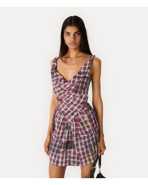 Vivienne Westwood Purple Mini Sunday Dress Printed Check