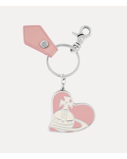 Vivienne Westwood Pink Orb Heart Keyring Metal