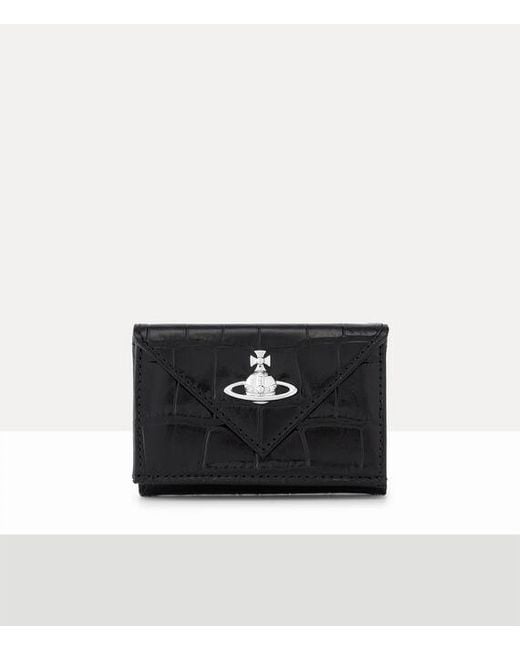 Vivienne Westwood White Envelope Billfold Emboss Croc Leather