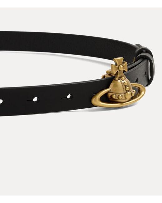 Vivienne Westwood White Small Orb Buckle Belt Toledo Leather
