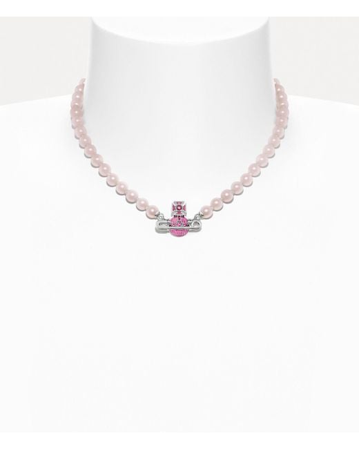 Vivienne Westwood White Kitty Pearl Necklace