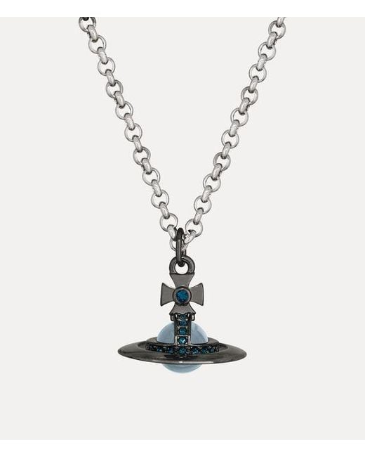 Vivienne Westwood White New Tiny Orb Pendant Necklace for men