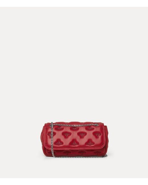 Vivienne Westwood Red Chain Crossbody Purse Multi Orb Soft Pu