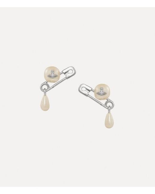 Vivienne Westwood Natural Claude Small Stud Earrings Swarovski Pearls