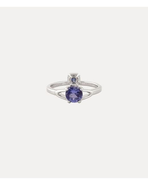 Vivienne Westwood White Reina Petite Ring Cubic Zirconia