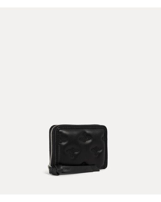Vivienne Westwood Black Zip Coin Case Multi Orb Soft Pu