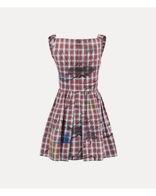 Vivienne Westwood Purple Mini Sunday Dress Printed Check