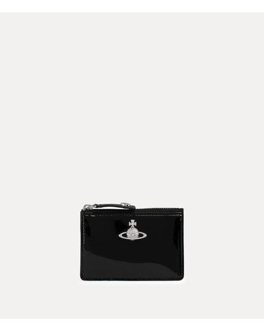 Vivienne Westwood Black Slim Long Card Holder Patent Pu