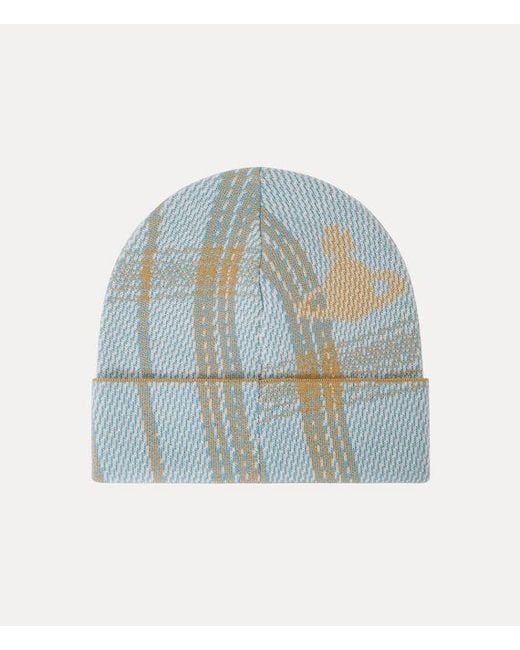 Vivienne Westwood Blue Tartan Beanie Bi Tartan