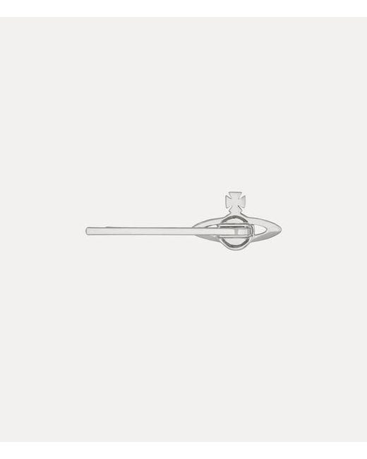 Vivienne Westwood Natural Mini Bas Relief Bobby Pin Cubic Zirconia