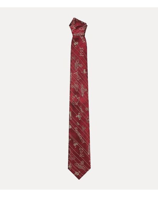 Vivienne Westwood Red Tie 8.5Cm Plus Five for men