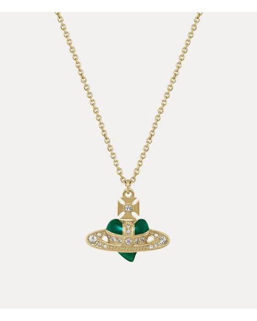 Vivienne Westwood Metallic New Diamante Heart Pendant Necklace