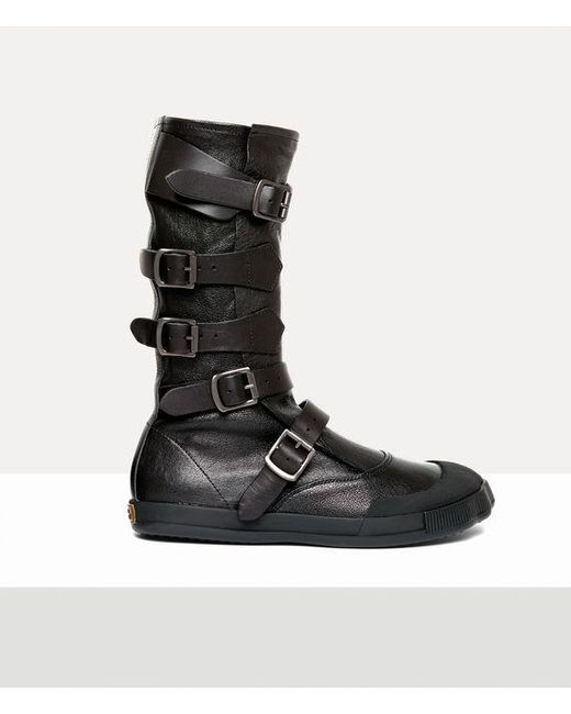 Vivienne Westwood Black Animal Pirate Boot Washed/Veget Tanned