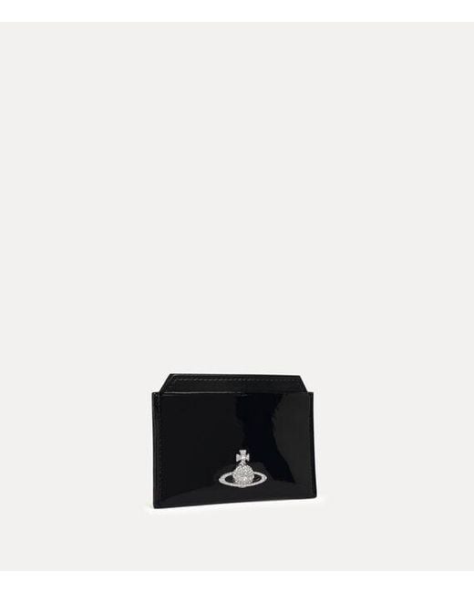 Vivienne Westwood Black Flat Card Holder Patent Pu