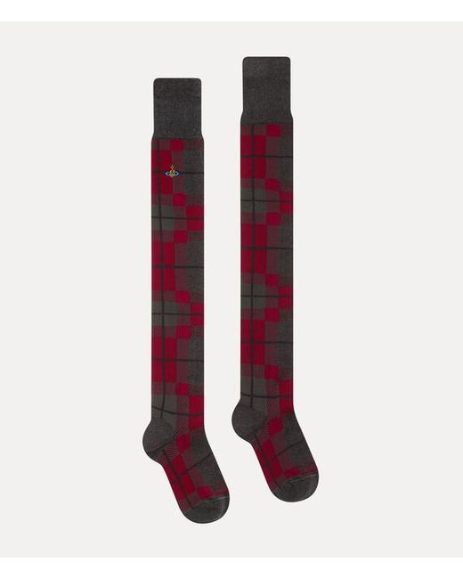 Vivienne Westwood Gray Locharron Over The Knee Sock Locharran