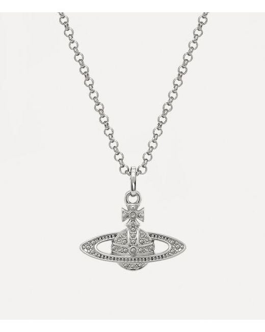 Vivienne Westwood White Tone Mini Bas Relief Pendant Necklace