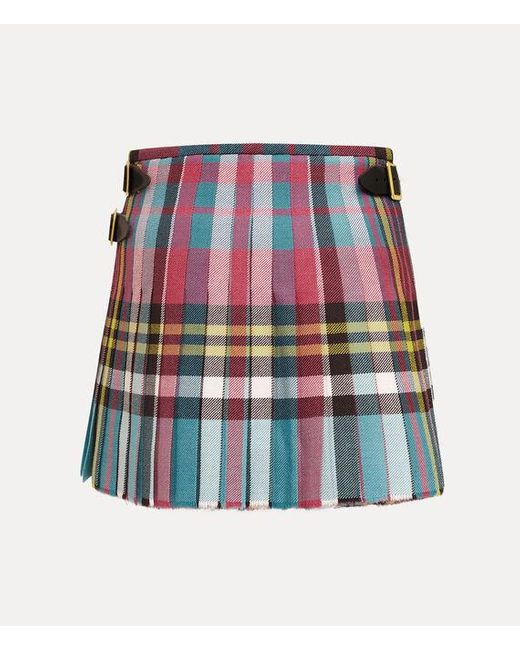 Vivienne Westwood Blue Worlds End Mini Kilt Tartan