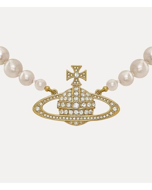 Vivienne Westwood White One Row Bas Relief Pearl Choker