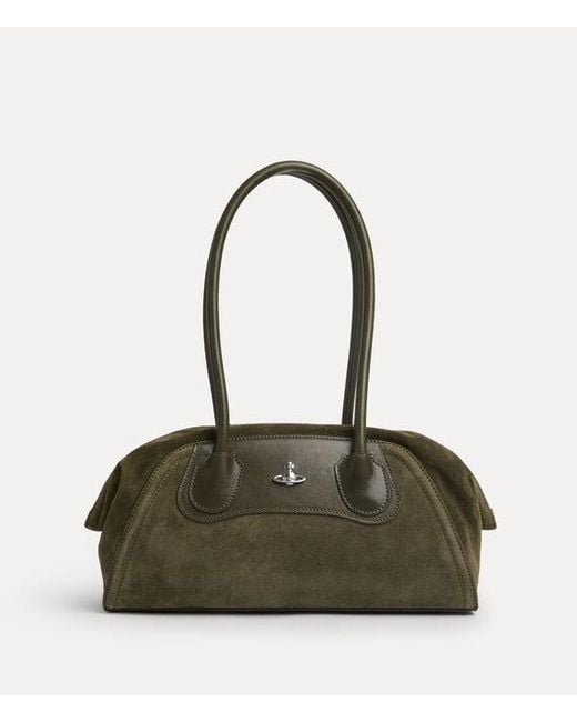 Vivienne Westwood Green Shirley Small Holdall Suede Leather