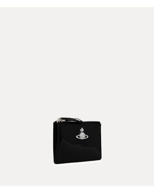 Vivienne Westwood Black Slim Long Card Holder Patent Pu