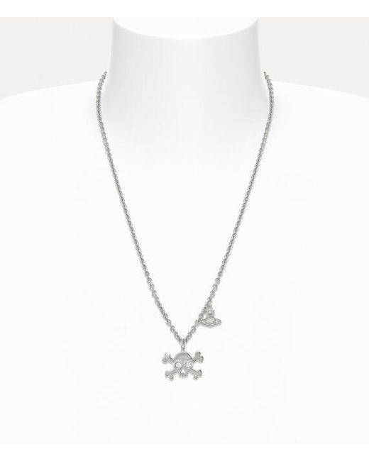 Vivienne Westwood White Franklin Skull Pendant Necklace for men