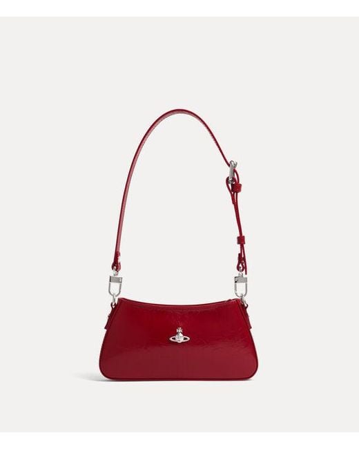 Vivienne Westwood Red Tasha Shoulder Phone Bag Naplak Leather