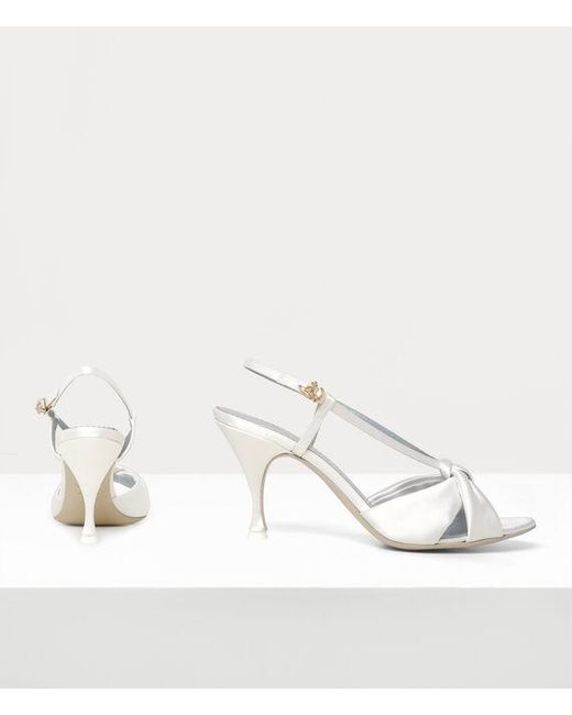 Vivienne Westwood White Marylin Sandal Satin Db