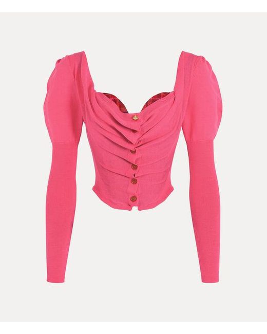 Vivienne Westwood Pink Nana Bea Corset Cardigan Wool
