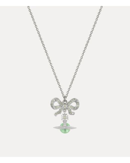 Vivienne Westwood White Octavie Pendant Necklace