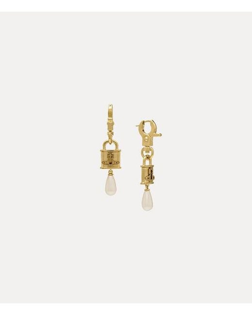 Vivienne Westwood White Celestia Small Earrings Pearls