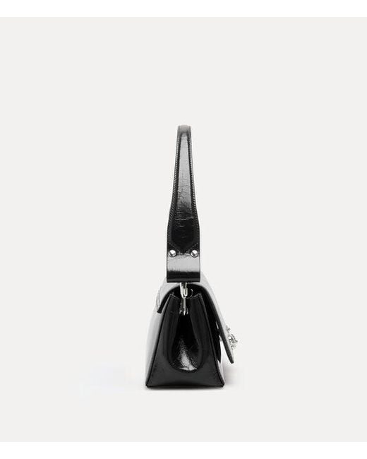 Vivienne Westwood Black Hazel Medium Handbag Naplak Leather