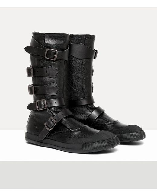 Vivienne Westwood Black Animal Pirate Boot Washed/Veget Tanned