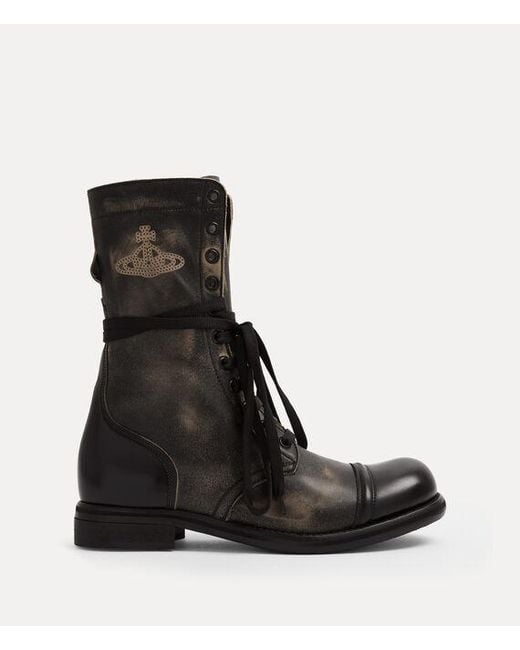Vivienne Westwood Black Parachute Boot Leather