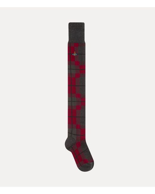 Vivienne Westwood Gray Locharron Over The Knee Sock Locharran