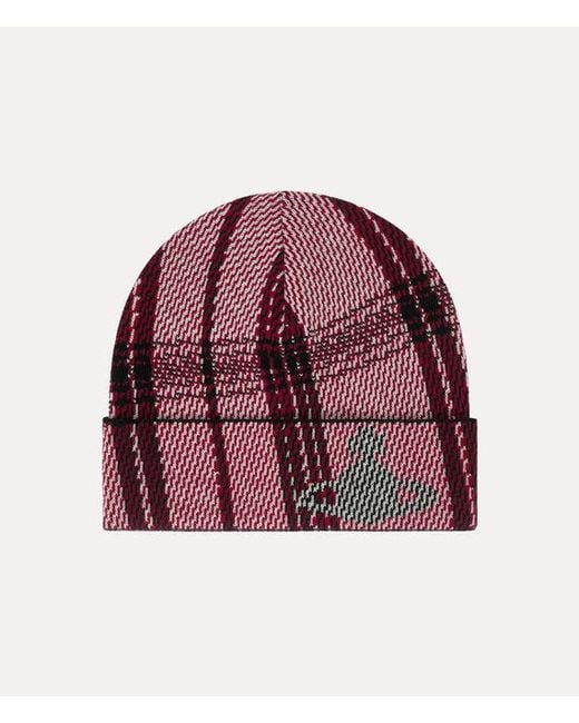 Vivienne Westwood Red Tartan Beanie Bi Tartan