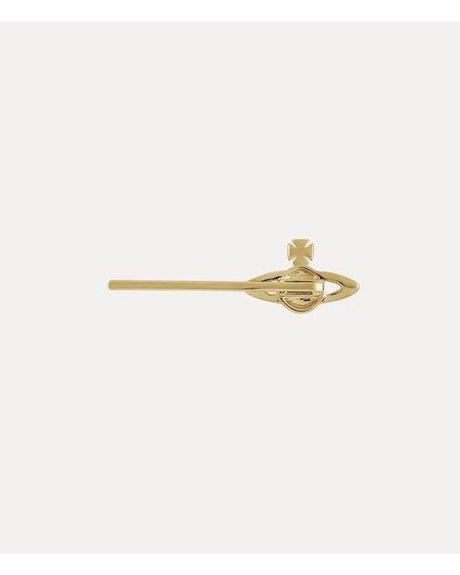 Vivienne Westwood White Mini Bas Relief Bobby Pin Topaz Crystals