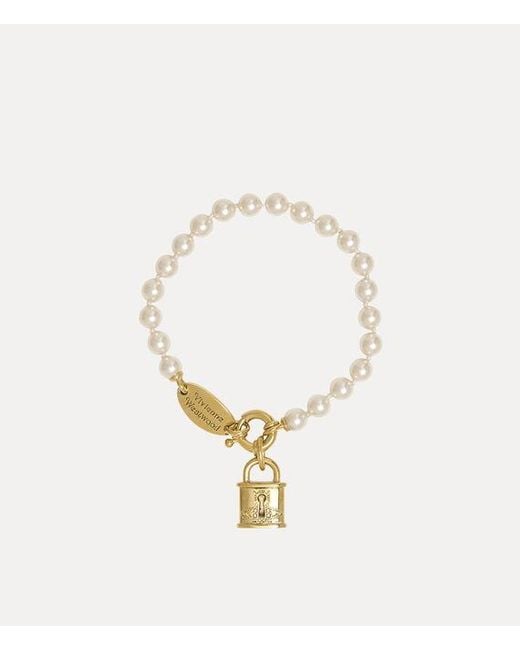 Vivienne Westwood Metallic Celestia Small Bracelet Pearls
