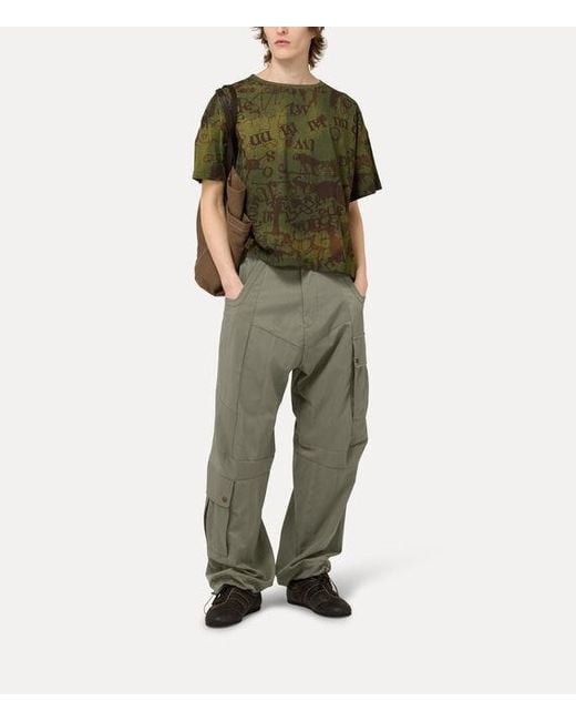 Vivienne Westwood Green Oversized Box T-Shirt Printed Co Jersey