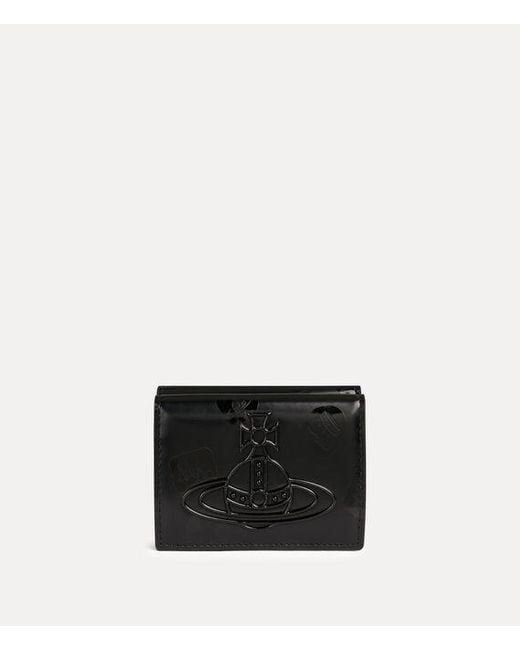 Vivienne Westwood Black Trifold Wallet Shiny Leather
