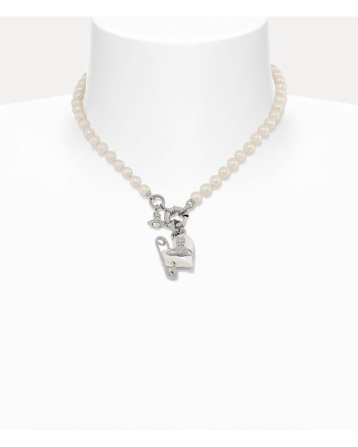 Vivienne Westwood White Orietta Pearl Necklace