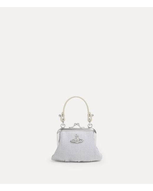 Vivienne Westwood White Mini Granny Frame Purse Classic Oxford Shirt