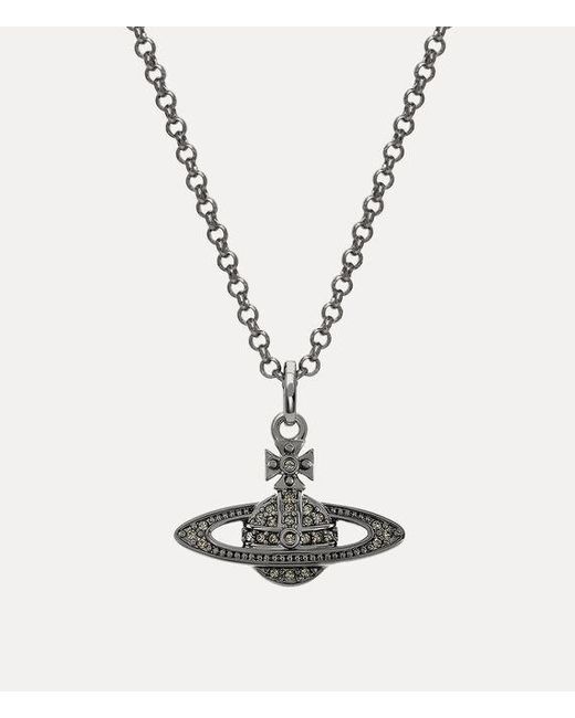 Vivienne Westwood White Mini Bas Relief Orb Pendant Necklace Topaz Crystals for men