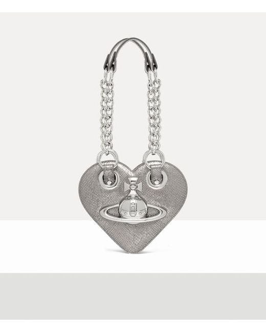 Vivienne Westwood White Juliet Heart Chain Bag Python-Effect Emboss