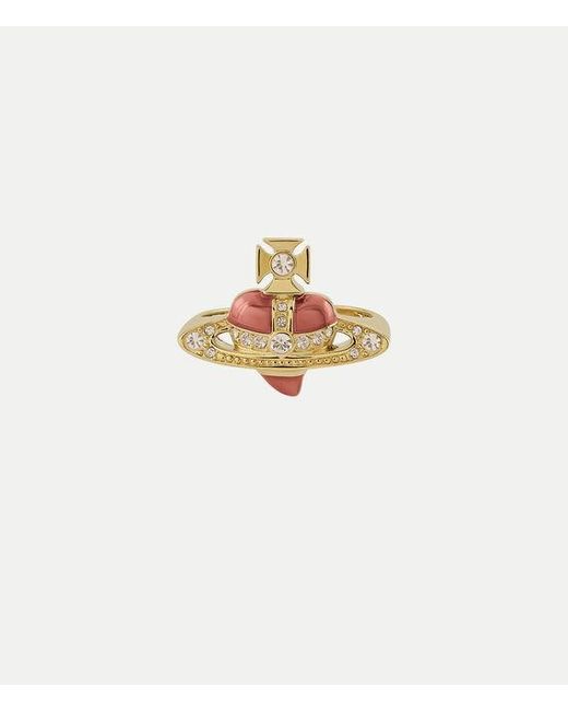 Vivienne Westwood White New Diamante Heart Ring