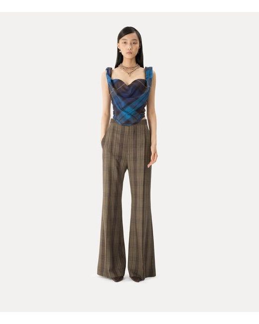 Vivienne Westwood Natural Wide Leg Trousers Dandy Hunt Check