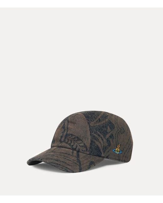 Vivienne Westwood Gray Baseball Cap Dirty Printed Denim